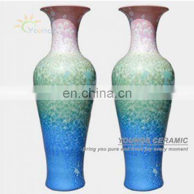 Unique Jingdezhen Crystalline Glazed Large Porcelain Floor Vase H55inches