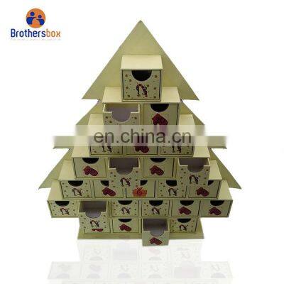 Custom Chocolate Advent Calendar Packaging Box With Plastic Tray