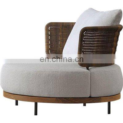 Courtyard Balcony Wicker Outdoor Sectional Woven Rope Patio Sofa Chair Sets