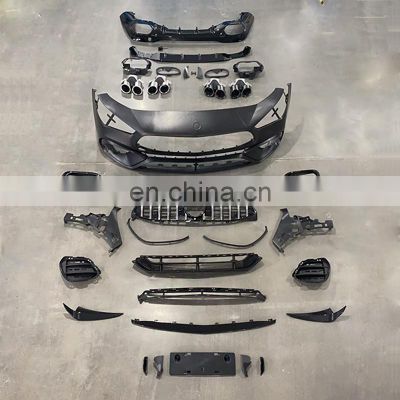 Factory price Front bumper for Mercedes benz Cla-class W118 2020 2021 change to CLA45 AMG model Body kit include grille rear lip