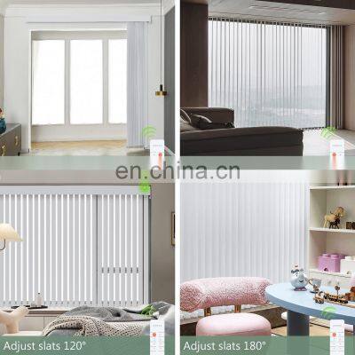 Factory Direct Blackout Motorized Motorised Motor PVC Sliding Door Windows Vertical Blinds Shade photo-4