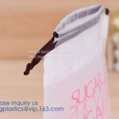 Drawstring Bag - PVC Drawstring Backpack with Mesh Side Pockets for School, Music Festivals, Sporting Events, Trav