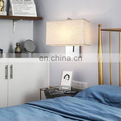 Modern Simplicity Square E27 Indoor Living Room Hotel Bracket Light USB Chargeable Sconces LED Exterior Wall Lamp photo-3