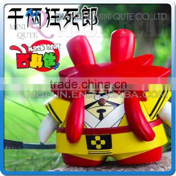 Mini Qute Mask Bear 10cm boys plastic reloading Samurai Shodown Senryo Kyoshiro action figure Game Cartoon toy car Decoration