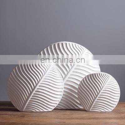 Nordic INS Style Round Figurines Creative Design Home Decorative Ornament White Abstract Ceramic Flower Vase photo-4
