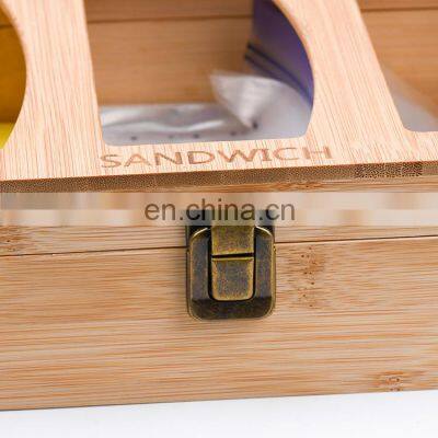 Premium Multi-function Bamboo 5 pc Wall Mount Plastic Food Ziplock Bag Storage Organizer Box for Drawer Home Kitchen Tabletop photo-4