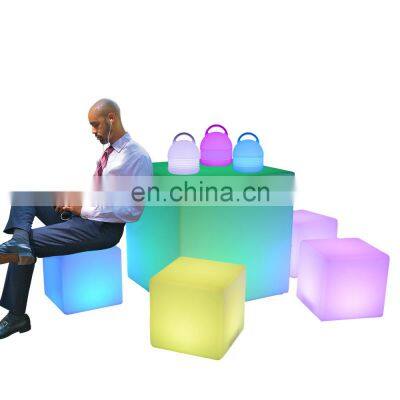 LED Light in Holiday Lighting Luminous Square Stool 3d Cube Led Light up Outdoor Furniture Led Cube Table LED Cube Chair