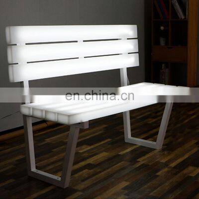 illuminated furniture LED bar luminous Patio beach Color change lighting outdoor waterproof garden bench LED PE plastic chair