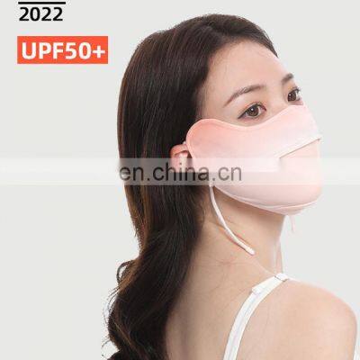 2022 Face Maskes Cycling Ice Silk Mask Cooling Open Face Makes Open Nose for Summer UPF 50+ Sunscreen photo-2