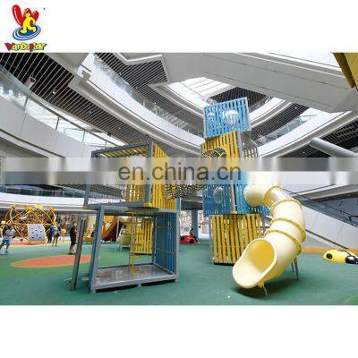 Bright Color Slides Kids Wooden Tower Customizable Playhouses Outdoor Play Structures Playground Equipment for Amusement Park