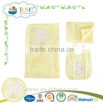 Animal Embroidery Cotton Baby Towel Softextile Set With Hood