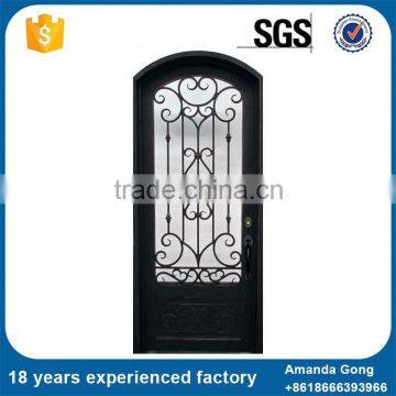 Hot New Products Entry Wood Wrought Iron Bar Door