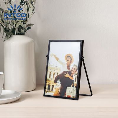 Modern black metal photo frame