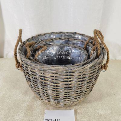 Customized Wholesale Storage Willow Wicker Baskets with Handle