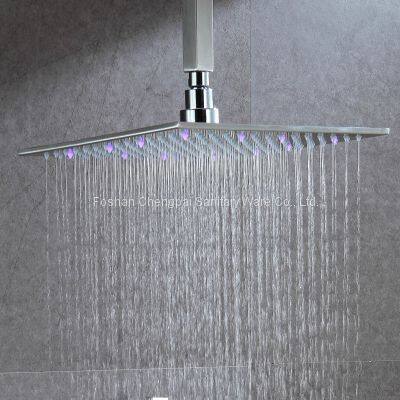 Concealed LED square shower head with shower arm shower mixer 304 stainless steel showerhead