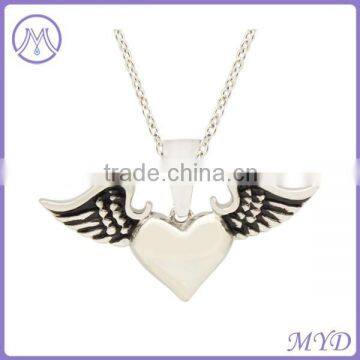 unique stainless steel angel wing heart pendant for love