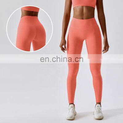 Wholesale Scrunch Butt Yoga Leggings High Waist Gym Tight Sweat Wicking Pants Without T Line