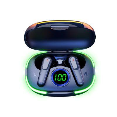 KINGSTAR Tws Gaming Professional Gaming Mode Bt5.1 Headphone Unique Charging Case Glaring Rgb Light Earbuds BT Earphone