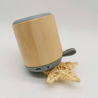 Outdoor Custom Logo Bamboo Wood Wireless Speaker Small Mini Portable Speakers photo-2
