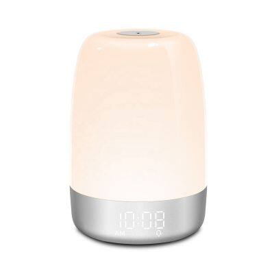 RGB Sunrise Alarm Clock Wake Up Light With Sunrise Colorful Bedside Lamp Sunset Night Light FM Radio Clock Natural Lights photo-2