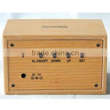 Desk Digital Jumbo LED Wood Clock Vintage Table Wooden Alarm Clock photo-4