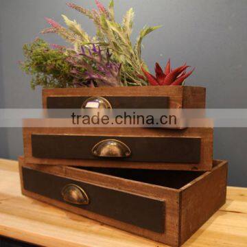 zakka vintage wooden box planter wood pots