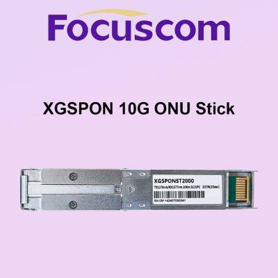 Focuscom XGSPON ONU Stick SFP+ Module 10G Symm Downstream/Upstream 1270nm/1577nm Class N1/N2 for FTTH Network Solution Stick ONU