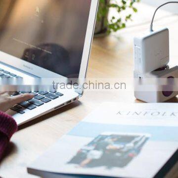 Practical Design cube power bank with dual USB/Allocacoc cube power bank/EU US AU UK socket