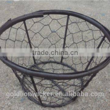 round chicken wire basket