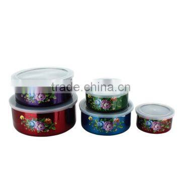 Factory Indan Kitcheware Colorful Stainless Steel Food Containers Set With Lid photo-3