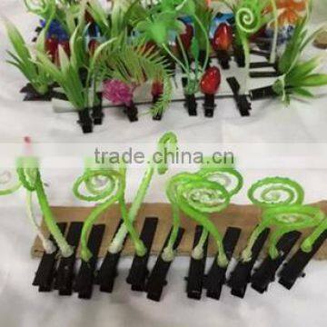 2015 Most Fashion Wholesale Cheap Customized Cute Alligator Green Bean Sprout Hair Pin photo-2