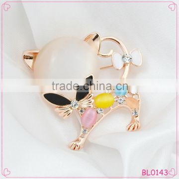 Cheap Fashion Women Cat Shape Opal Rhinestone Brooch Sexy Cat Brooch