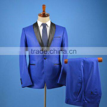 Mens 1 Button Slim Fit Satin Shawl Lapel wedding suit man suit