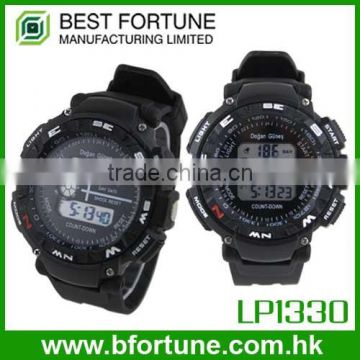 LP1330 PU Strap LCD Display Multifunction Digital watches hong kong