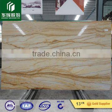 Latest Natural Quartz Stones Golden Color Marble Stones for Flooring