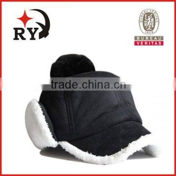 black baseball cap with ear