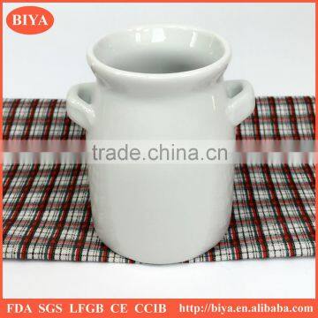 ceramic spice jar unique ceramic milk jar wholesale good price porcelain milk pot sugar bottle with two small handles