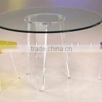 Fashionable acrylic round dining table and chair furniture set from china furniture supplier