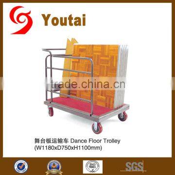 wholesale wooden portable dance floor trolley