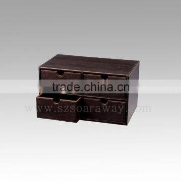 Faux Leather Desk Organiser With 4 Drawers for Stationery Holder Factory photo-3