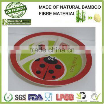 funny ladybug bamboo fibre plate for kids