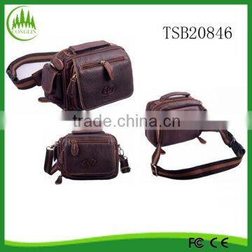 Men Cowhide Brown Bum Hip Waist Fanny Pack Messenger Bag Genuine Leather Waist Bag