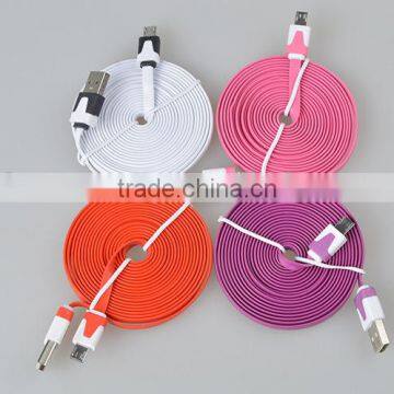 Multi-color Flat Wire Micro Usb a Data Charging Cable for Iphone photo-5