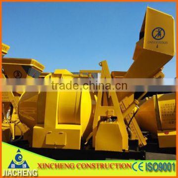 Portable 350L hydraulic paddle diesel concrete mixer