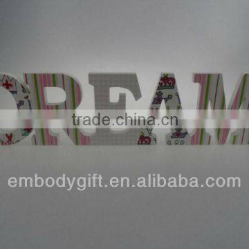 hot sale home decoration dream words letters with the monkey print
