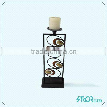 Multifunctional large decorative candle lanterns antique decorative pillar candle holder hardware candle holder