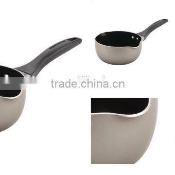 China Factory Wholesale Price Aluminum Non Stick Saucepan Grey Color Milk Pot With Lip photo-2