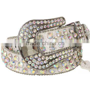 Big Crystal Leather Fashion Belt