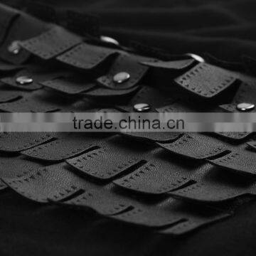 PT-080 PUNK Instock Cortex Rivet Sublimation Knit Female Black Short T-shirt photo-5