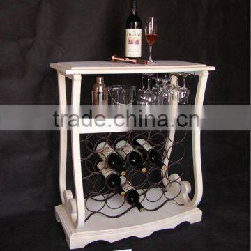 Trend style shabby chic wood wine shelf for living room